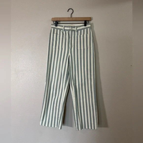 Madewell Emmett 2.0 Wide-Leg Crop Pants in Stripe: Patch-Pocket Edition 27 - Picture 3 of 10